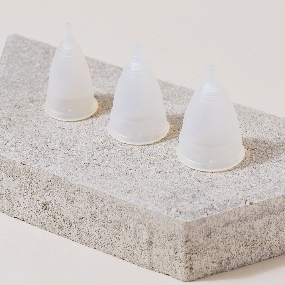 Row of DIVA Menstrual Cups