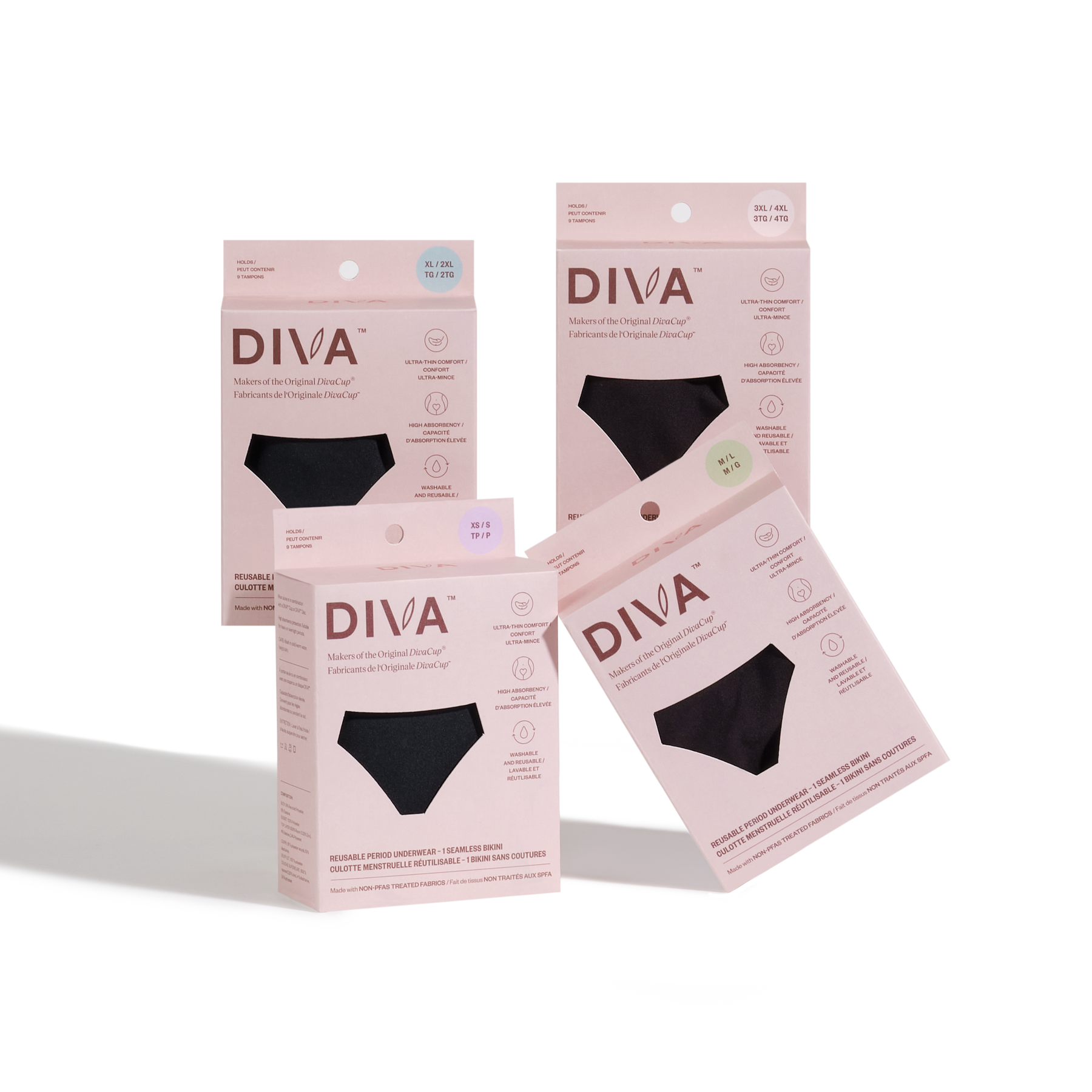 4 Period Underwear Pack  DIVA Reusable Period Underwear – DIVA Canada